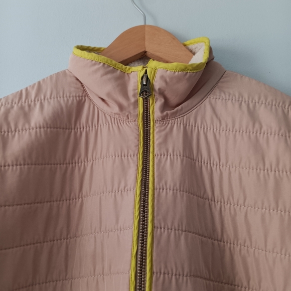 Faherty Cobble Hill Sherpa Fleece 1/4 Zip Popover Quilted Panel Sun XS - Picture 4 of 9